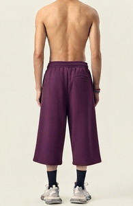 Shorts de sport décontractés pour hommes, coupe ample, respirants, anti-plis, en toile écologique, couleur unie, pour la gym et la détente - Product Image 3