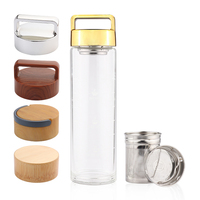 Bouteille d'eau détox réutilisable de 24 oz, bouteille d'eau infuseur de fruits, bouteille d'eau en verre avec infuseur de thé aux fruits
