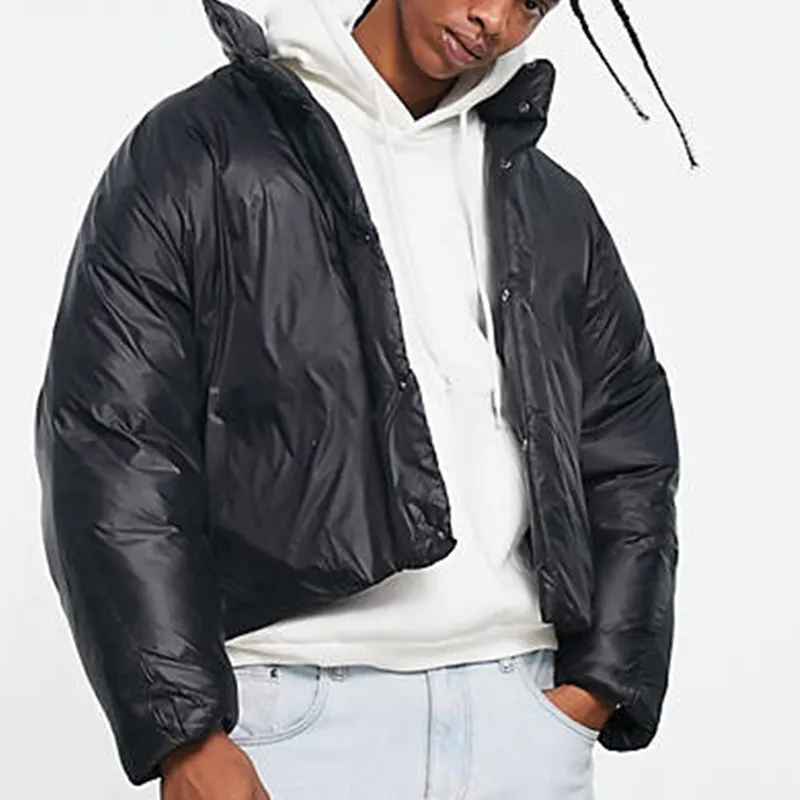 Jaqueta corta-vento do inverno do oem sem capuz, 100% de nylon, jaqueta preta do raspagem dos homens