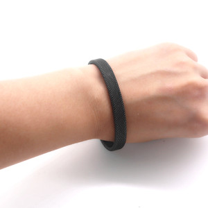 yunnique Minimalist Black Titanium Steel Open <b>Bangle</b> Geometric Design <b>For</b> <b>Men</b> And Women - Product Image 4