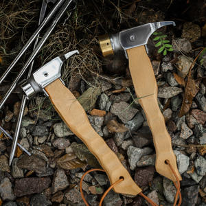 Marteau de tente Hike Mount avec manche en hêtre, tête en cuivre et acier inoxydable, pour camping et alpinisme, avec crochet - Product Image 1