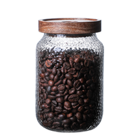 Boîtes de rangement pour la maison et la cuisine, récipients en verre borosilicate pour le stockage des aliments, bocaux Weck avec couvercles en bois