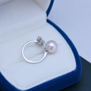 Bague ouverte en argent S925 pour femme Zhuji Danshui Wenchi, perle 9-10MM à fort éclat et faibles défauts, modèle 24769, vente en gros Chine en direct - Product Image 4
