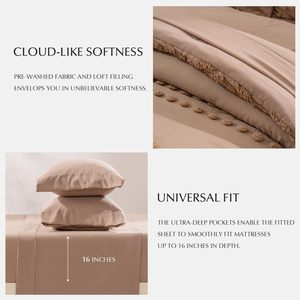 Set di biancheria da letto in stile rustico doppio bianco a tufted design boho <span class=keywords><strong>piumino</strong></span> <span class=keywords><strong>leggero</strong></span> e soffice per tutte le stagioni - Product Image 6
