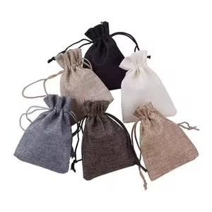 Burlap Drawstring Jewelry Pouches <b>Sacks</b> Linen <b>Jute</b> Storage and Gift Bags with Drawstring for Wedding Parties Shopping Bags - Product Image 4