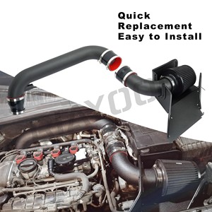 Kit de tuyau d'admission d'air froid à haut débit avec filtre pour VW Golf MK6 GTI Passat CC B6 B7 Scirocco Jetta EOS 1.8T 2.0 TSI Moteur à essence - Product Image 2