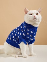 Pull tricoté pour chien Pull pour chiot Coeur Chaud et doux Vêtements de vacances pour animaux de compagnie pour petits chats et chiens