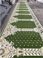 Tapis de prière de mosquée OEM ODM personnalisé en tapis Axminster floral à bordure rouge pour mosquée de Dubaï, tapis de prière Musalla, tapis de mosquée