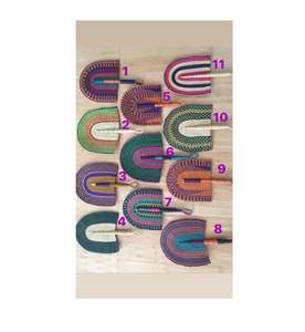 Abanico de hoja de palma de color natural hecho a mano de Vietnam-Seagrass Craft Handfan - Product Image 1