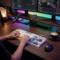 Teclado Transparente Personalizado MiraBox K1 Pro con Teclas Macro LCD Programables y Perillas para Configuración de Juegos y Creadores