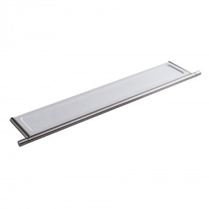 Treemme 40mm moderna mensola da bagno in legno e metallo doccia Caddy in ottone e finitura spazzolata ad angolo montato per alberghi cucine - Product Image 1