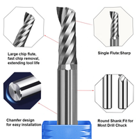 Fraise à queue spirale à une dent simple 3.175 4 6mm pour outils CNC, découpe acrylique, PMMA, PC - Vente chaude
