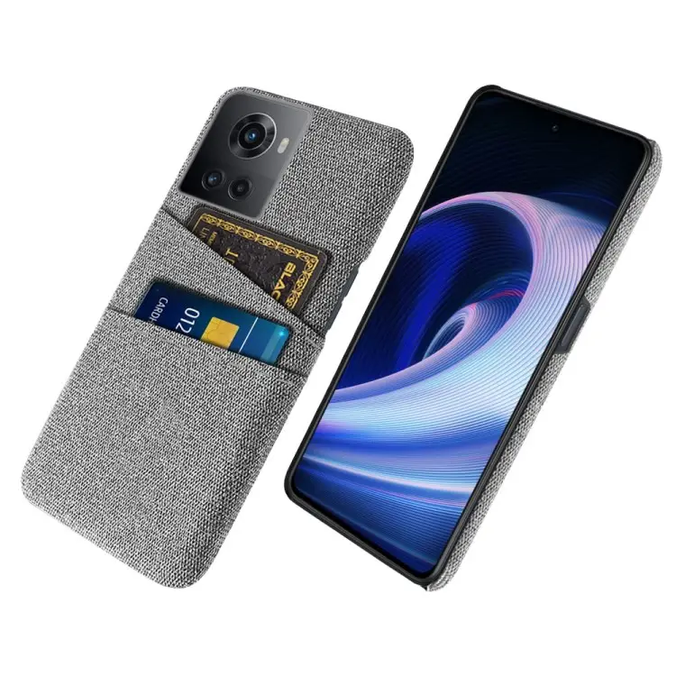 Étui de protection de Texture double cadran, coque rigide en tissu PC, pour OnePlus Ace 5G, Design double carte