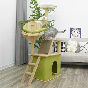 Venta Caliente Directo de Fábrica, Juguete para Gatos de Madera de <span class=keywords><strong>Pino</strong></span> Ecológico Moderno de Gran Tamaño Personalizado, de 4 Niveles y 15 kg, para Sala de Estar - Product Image 5