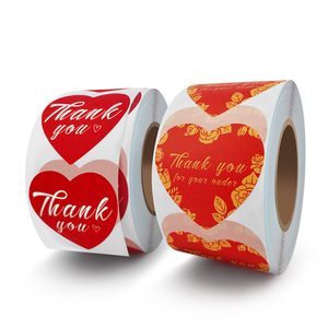 Custom Thank You Round Paper <b>Labels</b> Self-Adhesive Eco-Friendly Digital Printed for Business Packaging - Product Image 3