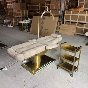 Giường điện làm đẹp mới, chất liệu lông cừu, giường trị liệu mặt, massage làm đẹp, bàn massage 3 mô tơ có đèn - Product Image 6