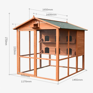 Volière d'extérieur classique en bois de sapin durable avec fermeture à bouton, nichoir et cage pour pigeons géants toutes saisons - Product Image 2