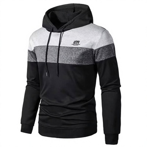 Sudadera con Capucha para Hombre, Diseño Color Block, Corte Regular, Informal, para Invierno, 100% Algodón, Forro Polar, Transpirable, con Logotipo Frontal - Product Image 1