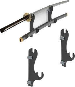 Support <span class=keywords><strong>mural</strong></span> pour épée en acrylique noir, support d'exposition à 2 niveaux pour <span class=keywords><strong>katana</strong></span>, épées de samouraï et objets de collection - Product Image 4