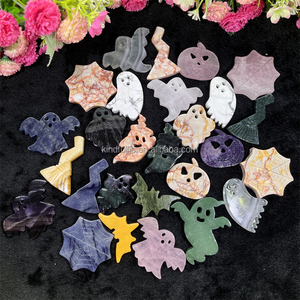 Matériaux mixtes Crystal Ghost Natural <span class=keywords><strong>Energy</strong></span> <span class=keywords><strong>Healing</strong></span> Rose Quartz Pumpkin Bat For Halloween Decor - Product Image 3