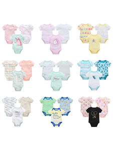 Set di 3 Pezzi <span class=keywords><strong>Abbigliamento</strong></span> per Neonati, Body in Cotone a Maniche Corte per Bambine 0-12 <span class=keywords><strong>Mesi</strong></span>, Vestiti per Neonati e Bambini - Product Image 5