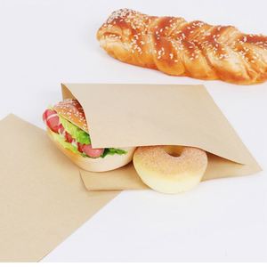 Bolsas de Papel Desechables, Reciclables, Resistentes a la Grasa, con Doble Abertura, para Delicatessen, Pan, Donuts y Sándwiches, con Impresión de Logotipo Personalizado y Ecológicas - Product Image 3