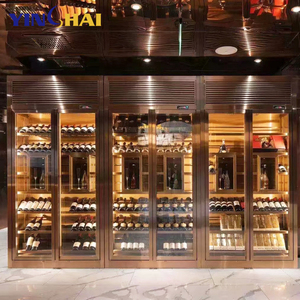 Refrigerador moderno de exhibición de <span class=keywords><strong>bodega</strong></span>, Enfriador de vino y bebidas de diseño personalizado, gabinete de <span class=keywords><strong>bodega</strong></span> de acero inoxidable - Product Image 2