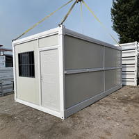 Maison conteneur pliable, design à pliage rapide, gain de place, transport rapide, installation facile, faible coût, module d'habitation complet pour usage hôtelier