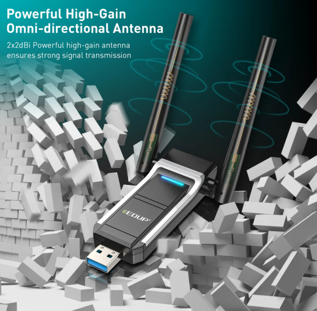 2023 Best Selling WiFi 6 AX1800 USB 3.0 Dongle RTL8832AU for Laptop-External Use in Stock