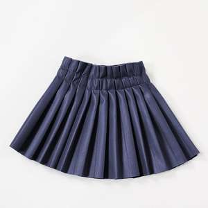 KS2923 New 2022 Kids Plain <b>Skirt</b> Fashion <b>Girls</b> PU <b>Skirt</b> Leather Pleated <b>Skirt</b> - Product Image 6