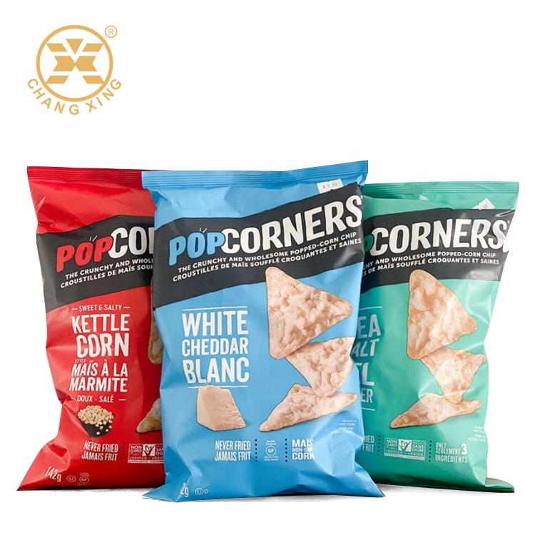 Custom Printed Snack Food Package and Potato Chips Nitrogen Packaging Bags Pillow Plastic Bag