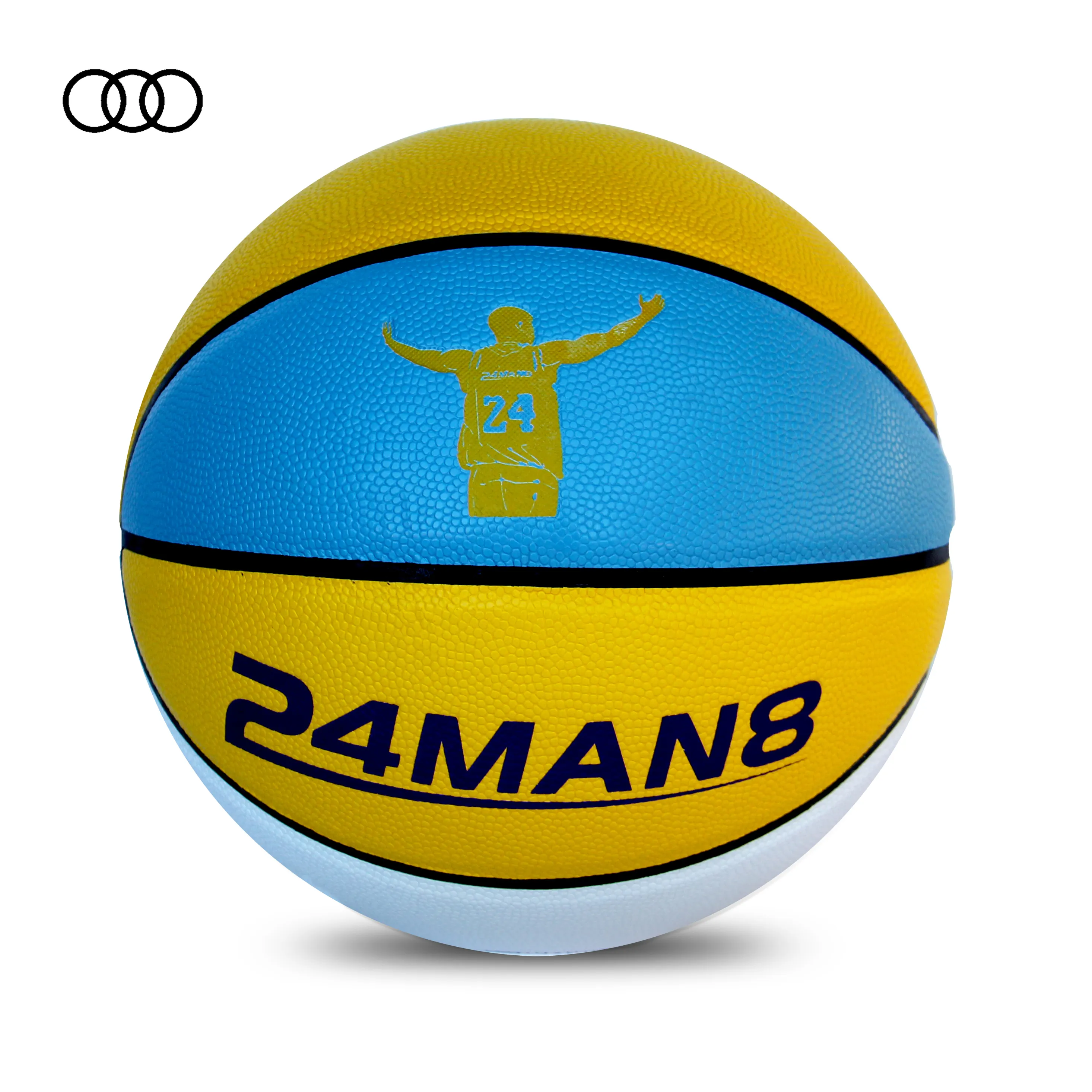 Sanhuan sarı, beyaz ve açık mavi PU eğitim topu akıllı basketbol 2023 yeni basketbol boyutu 7 basketbol