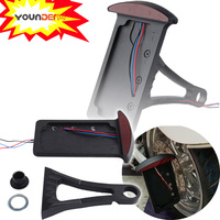 Support de plaque d'immatriculation de moto YD13027 avec lumières LED, cadre de plaque d'immatriculation de moto américaine pour Harley Sportster