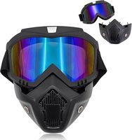 BAOBAO masque facial amovible lunettes de mouvement pour l'équitation Dirt Ski ATV Motocross course coupe-vent anti-brouillard chaud pour adultes en gros