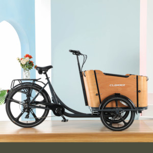 Bicicleta de carga eléctrica de almacén de la UE, bicicleta de carga familiar de 3 Ruedas holandesa, bicicleta de carga electrónica, entrega holandesa - Product Image 2