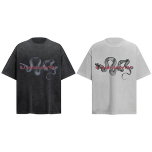 Camiseta de Verano de Marca Streetwear, Serie Oscura con Estampado de Pitón, 100% Algodón Transpirable, Anti-Pilling, Manga Corta para Hombre - Product Image 1