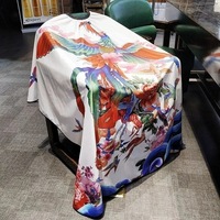 Cape de coiffure pour homme, imperméable, avec boutons, pour salon de coiffure professionnel