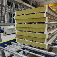 Panneau sandwich en laine de roche résistant à la chaleur, bleu, pour toit de caravane, mur courbé, conteneur en aluminium