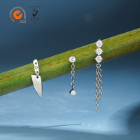 Giometal ASTM F136 Titane, Piercing Labret d'oreille Trident Machette à lame mobile, Embouts sans filetage pour Conch, Helix, Tragus, Bijou corporel