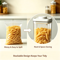 Boîte de rangement pour pâtes en plastique sans BPA de 25 cm avec couvercle hermétique, boîte de conservation sous vide pour nouilles, spaghetti, produits secs