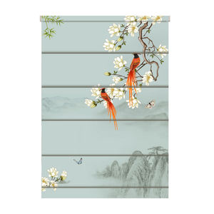 Abat-jour romain sans fil en fausse soie imprimée obscurcissant les stores et les stores Filtrage et translucidité faciles à installer - Product Image 6