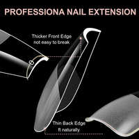 JIEYU 2026 Nouvelle conception PMMA Couverture complète Faux ongles courts français Prêts à l'emploi pour extensions d'ongles