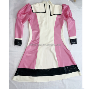 Robe en Latex pour femmes, belle robe de femme de chambre Lolita, tablier doux, tenue de soirée Cosplay, robe en Latex, <span class=keywords><strong>Anime</strong></span> Gummi - Product Image 2