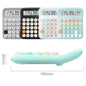 Calculadoras escolares de punto redondo de moda, calculadora electrónica científica de mano Beige colorida, regalo de conteo LCD Digital portátil - Product Image 5