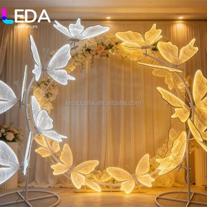 LEDA Wholesale Modern LED <b>Butterfly</b> <b>Light</b> Stand Romantic <b>Butterflies</b> Wings Lamp for Wedding Events Parties Backdrop Aisle - Product Image 1