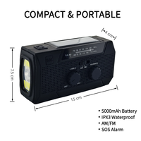 Radio de Emergencia de 5000 mAh para la Temporada de Huracanes, Cortes de Energía en el Hogar, Preparación para Desastres, Equipo de Supervivencia, Herramienta Portátil para Cortes de Energía