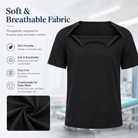 T-shirt médical unisexe en coton adaptatif avec fermeture éclair double épaule, vêtement de récupération post-opératoire, blouses d'hôpital personnalisées pour infirmières