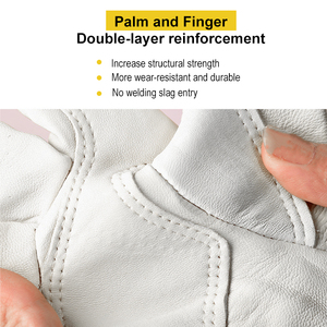 Gran oferta, venta al por mayor, guante de trabajo manual, soldador de seguridad, guantes de soldadura de cuero dividido de vaca - Product Image 5