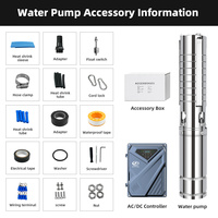 Pompe à eau solaire submersible à moteur DC avec impeller en acier inoxydable 1HP 2HP 3HP, contrôleur MPPT 150m, OEM