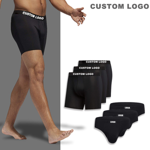 Mutande da <span class=keywords><strong>Uomo</strong></span> <span class=keywords><strong>Sexy</strong></span> e Traspiranti in Cotone con Logo Jacquard Personalizzato, Modale e Bambù – Boxer Brief Direttamente dalla Fabbrica OEM - Product Image 1